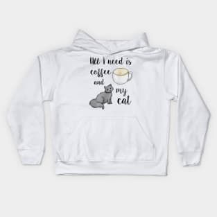 Coffee and My Cat Kids Hoodie